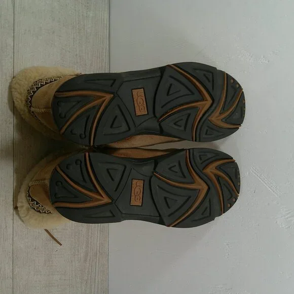 UGG Australia Embroidered Ultimate Fur Cuff Shearling Lined Winter Boot Size 6 - Picture 9 of 11